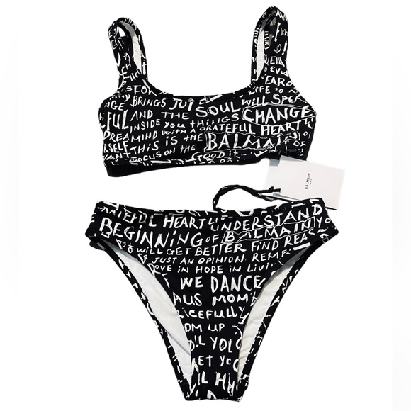 BALMAIN***Black/White Bikini Set***F36 US 4***$589 - Picture 2 of 5